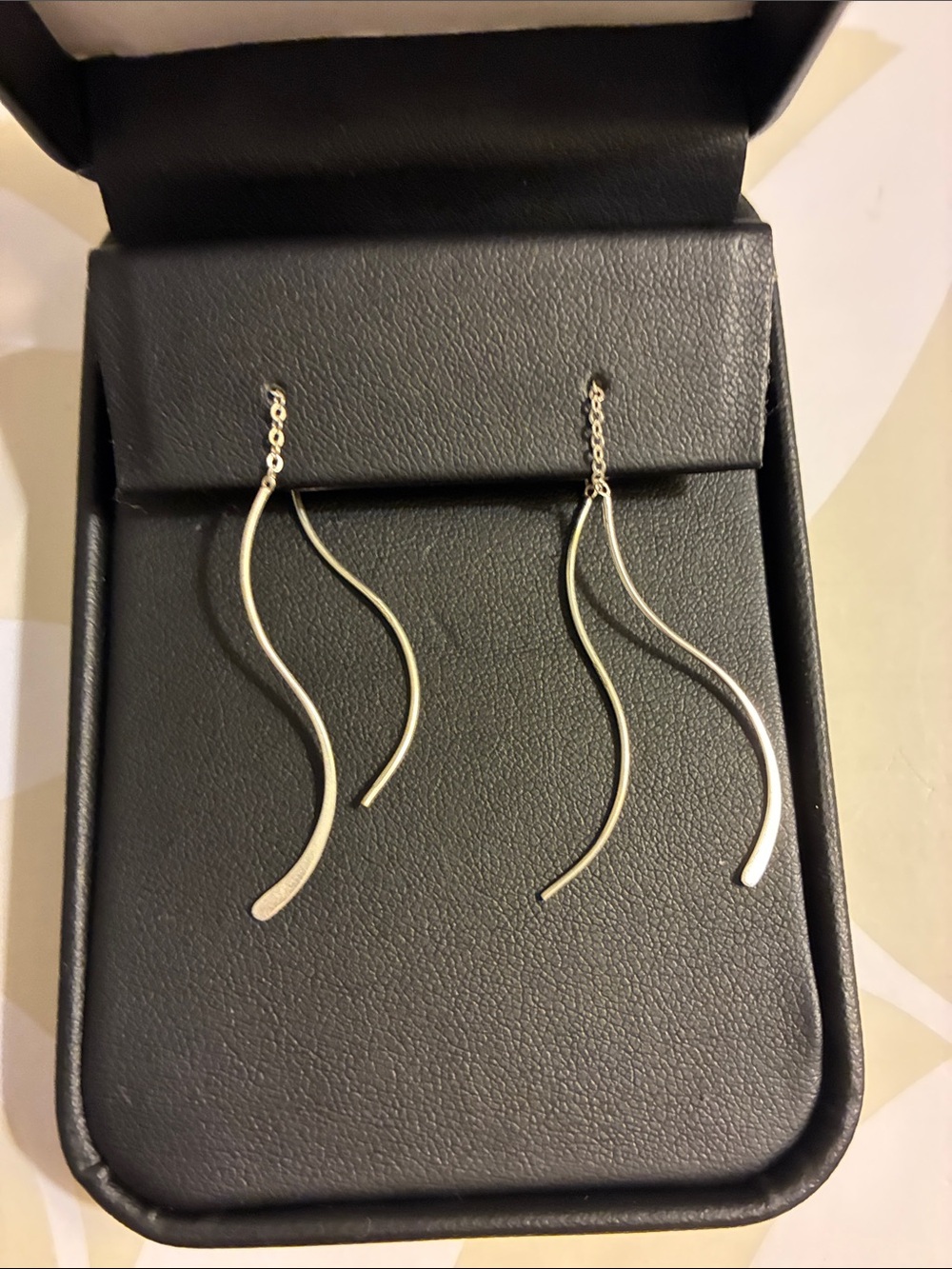 Elegant Sterling Silver Wave Threader Earrings - Y2K Women Jewelry
